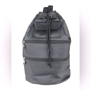 Arezzo Firasole Unisex Black‎ Nylon Drawstring Backpack w Adjustable Straps
